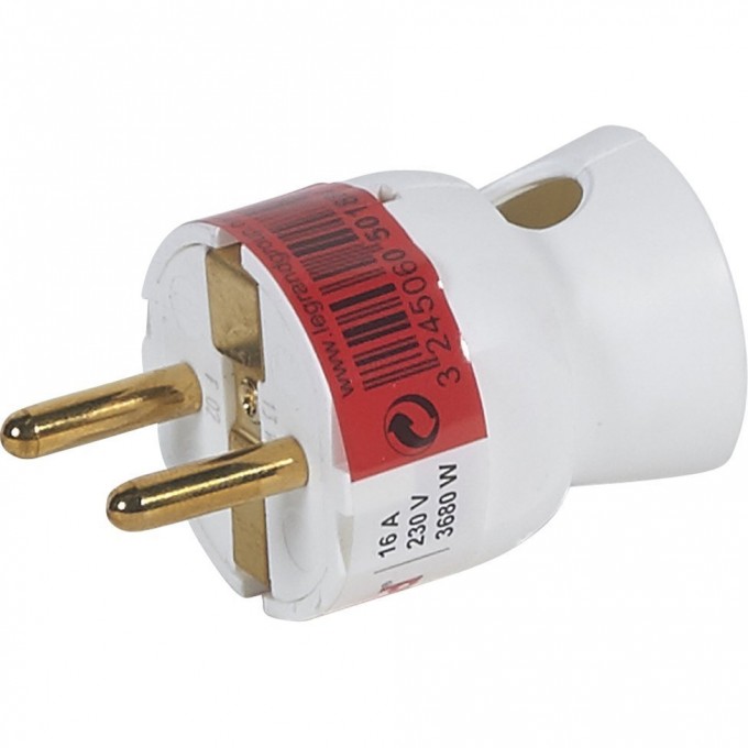 Вилка LEGRAND 2К+3 серия Элиум 16 А пластик нижний ввод белый 050188 Вилка LEGRAND 2К+3 серия Элиум 16 А пластик нижний ввод белый 050188