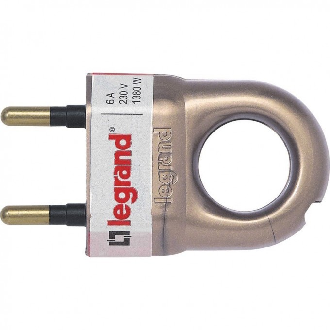 Вилка LEGRAND 2К серия Элиум 6 А с кольцом пластик бронзовый 050164 Вилка LEGRAND 2К серия Элиум 6 А с кольцом пластик бронзовый 050164
