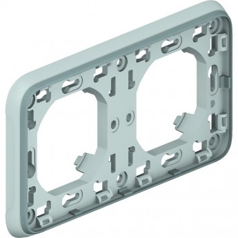 Суппорт LEGRAND с рамкой для встроенного монтажа Программа Plexo серый 2 поста горизонтальная установка серый