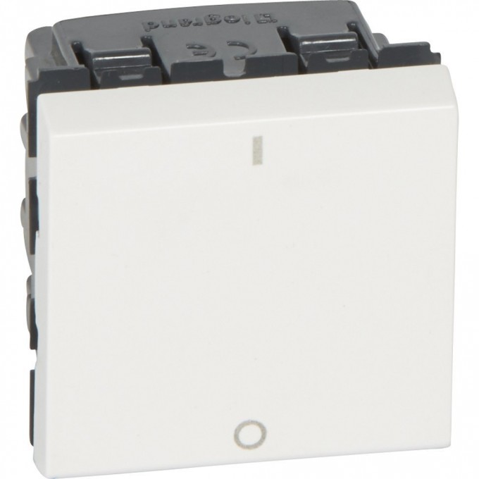 Выключатель LEGRAND Mosaic двухполюсный 2 модуля 16 AX белый 077050 Выключатель LEGRAND Mosaic двухполюсный 2 модуля 16 AX белый 077050