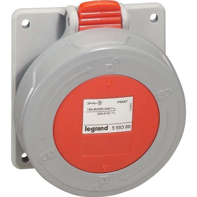 Встраиваемая розетка LEGRAND P17 Tempra Pro IP 66/67 380/415 В 32 A 3К+Н+З 555489 Встраиваемая розетка LEGRAND P17 Tempra Pro IP 66/67 380/415 В 32 A 3К+Н+З 555489