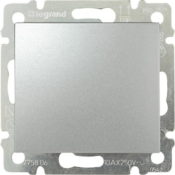 Выключатель LEGRAND Valena одноклавишный 10 A 250 В алюминий 770101 Выключатель LEGRAND Valena одноклавишный 10 A 250 В алюминий 770101