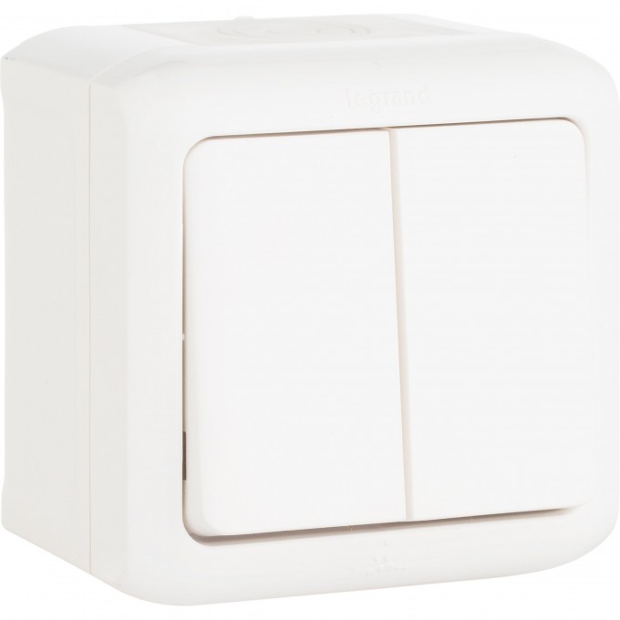 Двухклавишный переключатель LEGRAND на 2 направления 10 A 250 В Quteo IP 44 белый 782301 Двухклавишный переключатель LEGRAND на 2 направления 10 A 250 В Quteo IP 44 белый 782301