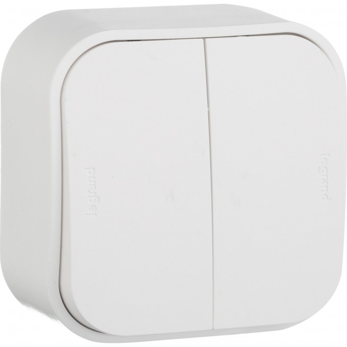 Выключатель LEGRAND двухклавишный 10 A 250 B Quteo IP 20 Белый 782202 Выключатель LEGRAND двухклавишный 10 A 250 B Quteo IP 20 Белый 782202
