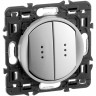 Выключатель LEGRAND Celiane двухклавишный с подсветкой титан SET-2-067001-12