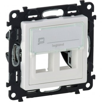 Адаптер для разьемов LEGRAND KEYSTONE VALENA LIFE двойной с лицевой панелью белый Адаптер для разьемов LEGRAND KEYSTONE VALENA LIFE двойной с лицевой панелью белый