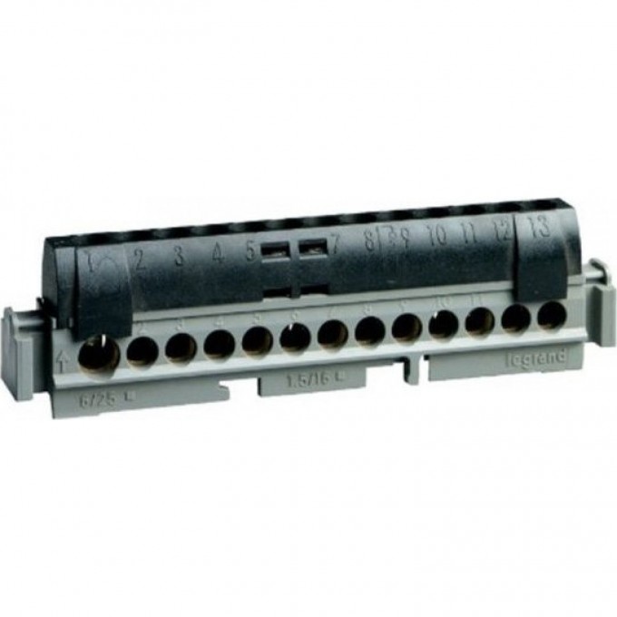 Клеммная колодка LEGRAND IP 2X фаза чёрная 1 x 6-25 мм² - 12 x 1,5-16мм² длина 113мм 04854 Клеммная колодка LEGRAND IP 2X фаза чёрная 1 x 6-25 мм² - 12 x 1,5-16мм² длина 113мм 04854