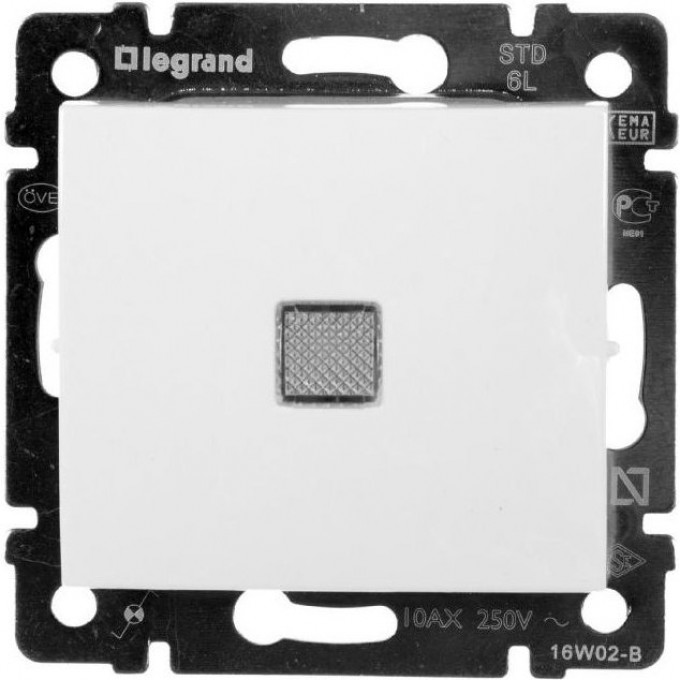 Выключатель LEGRAND Valena с подсветкой до 10А 250В (2500 Вт), белая 774410 Выключатель LEGRAND Valena с подсветкой до 10А 250В (2500 Вт), белая 774410