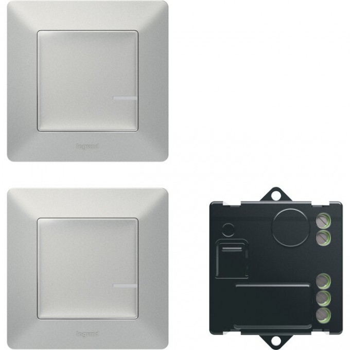 Пакет для управления освещением LEGRAND Valena Life with NETATMO c 2х мест, алюминий 752350 Пакет для управления освещением LEGRAND Valena Life with NETATMO c 2х мест, алюминий 752350