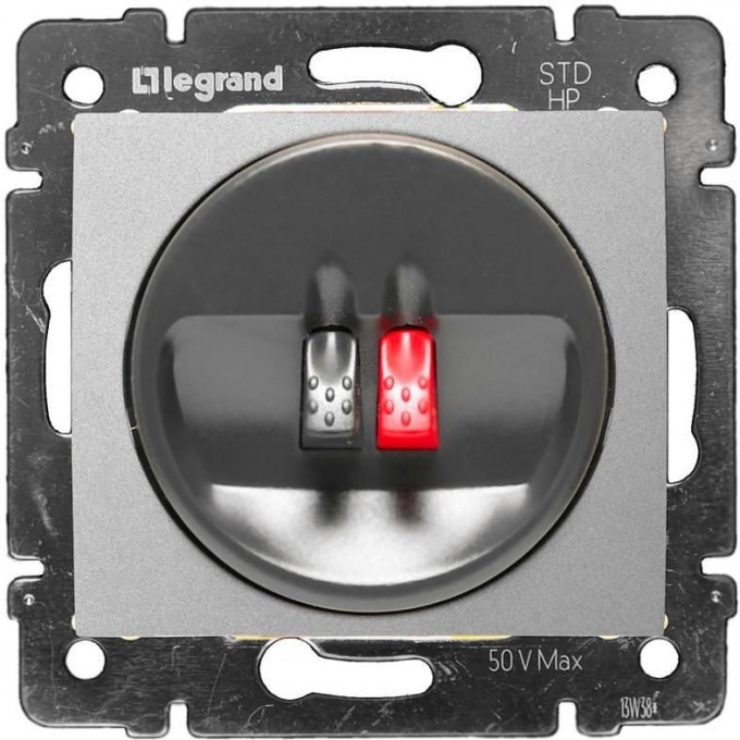 Розетка LEGRAND для колонок Valena одиночная алюминий 770223 Розетка LEGRAND для колонок Valena одиночная алюминий 770223